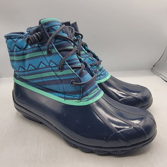 Sperry Top Sider Womens Size 7.5 Syren Gulf Playa Navy Blue Duck Boots STS87056 - Picture 1 of 13